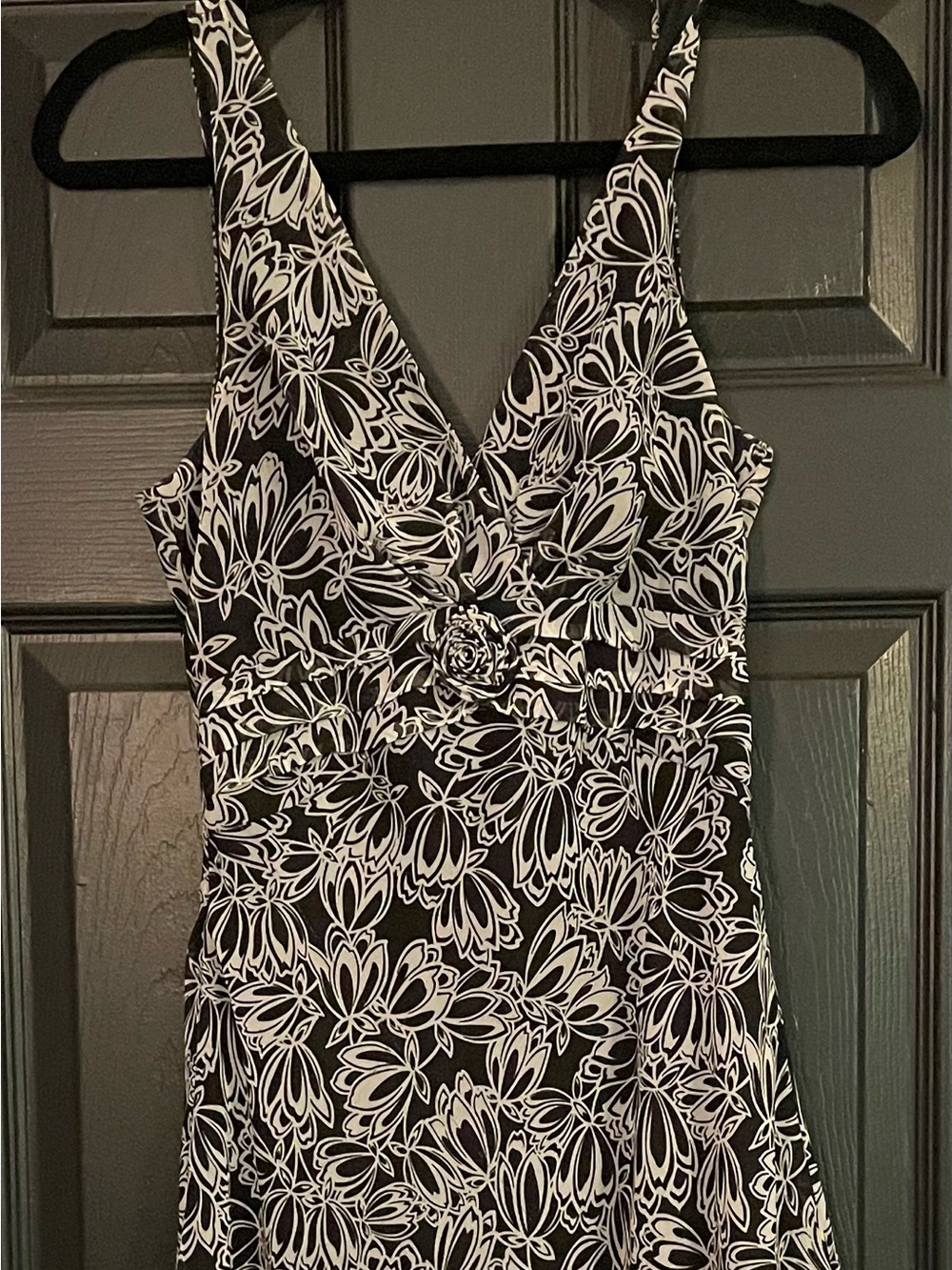 Black & White Floral Circle Skirt